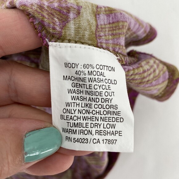 Old Navy Womens Leaf Prints Ruched Waist Strapless Top Pink Brown Size M - Picture 6 of 9